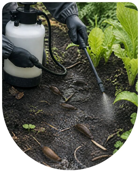 Профессиональное уничтожение слизней на участке в Камне-на-Оби