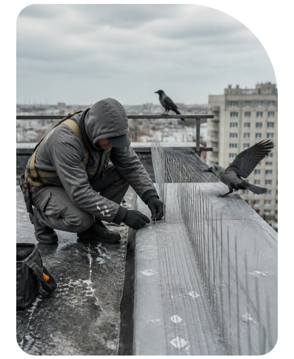 Защита от ворон под ключ в Камне-на-Оби по цене от 5075 р. | Сенат-Кно